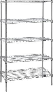 QUANTUM STORAGE SYSTEMS WR86-3672S-5 Starter Kit Wire Shelves Stainless Steel 5 Shelves 86" H x 72" W x 36" D