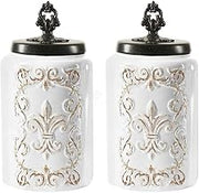 American Atelier Ceramic Canister Set 2-Piece, Large, White