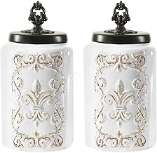 American Atelier Ceramic Canister Set 2-Piece, Large, White