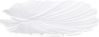 Elite Global Solutions M14PL-NW Large Palm Leaf Platter, 14" x 13 1/2" x 1 3/4" h., Melamine, White (Pack of 3)