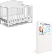 Graco Paris Convertible Crib and Mattress Nursery Essentials Pack, White