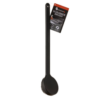 Long Handle Grill Brush with Stainless Steel Mesh Pad by Mr. Bar-B-Q – Plastic, Black, Model 06471X
