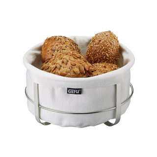 Bread Basket White by GEFU – 22 x 22 x 11,5 cm, CottonStainless Steel, White, Model GE33660