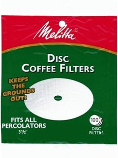Melitta 3.5 Inch White Disc Coffee Filters, 100 Count Each, 2 Pack
