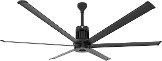 Big Ass Fans i6 84" Smart Outdoor Ceiling Fan, SenseMe Technology, High Airflow Modern Ceiling Fan, WiFi App Control, Black