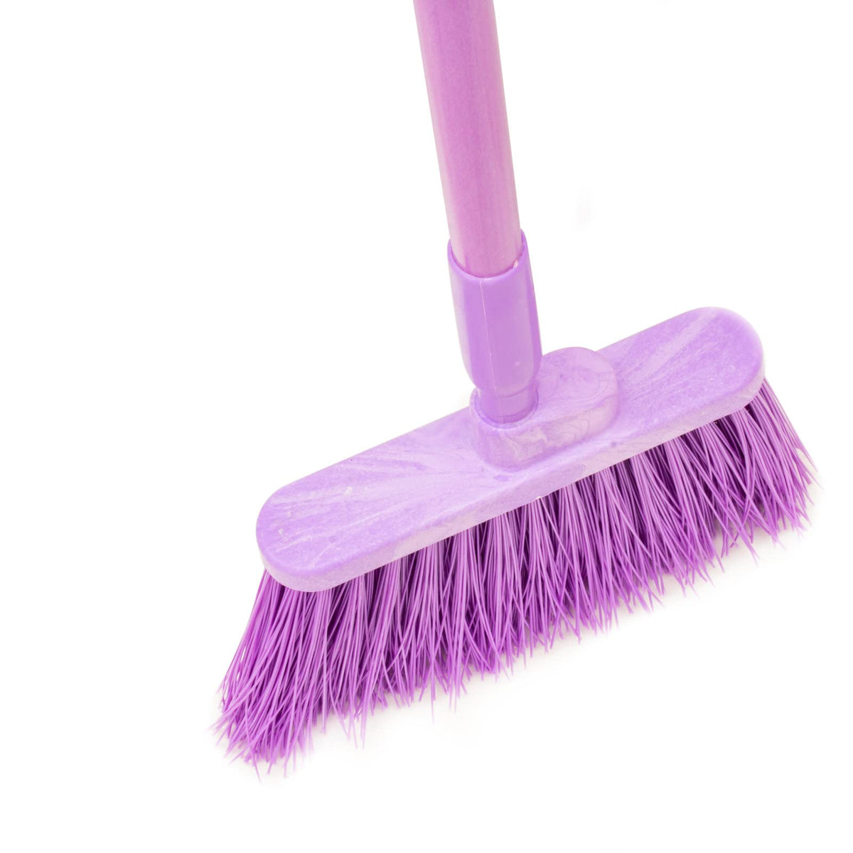 SPARTA 41083EC68 Plastic Color Coded Broom – Unflagged Bristles, Long Broom With Angled Head For Small Debris Cleaning, 56 Inches, Purple, (Pack of 12)