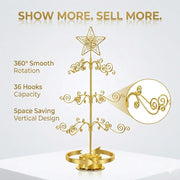 Hohiya Rotating Ornament Tree Display Stand, 24 Inch, Gold