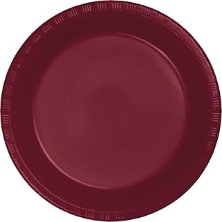 Creative Converting Touch of Color 20 Count Plastic Dinner Plates, Burgundy