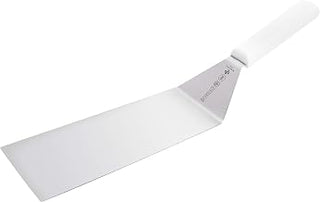 Mundial 8 x 3 Inch Square End Turner Spatula, Stainless Steel Blade, White Handle, NSF Certified, Professional Kitchen Utensil