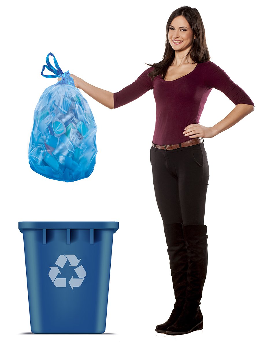 Recycling Large Trash/Garbage Bags (Blue by Hefty – 1 Count (Pack of 36), 30.0 gallons, Plastic, Blue, Pack of 36