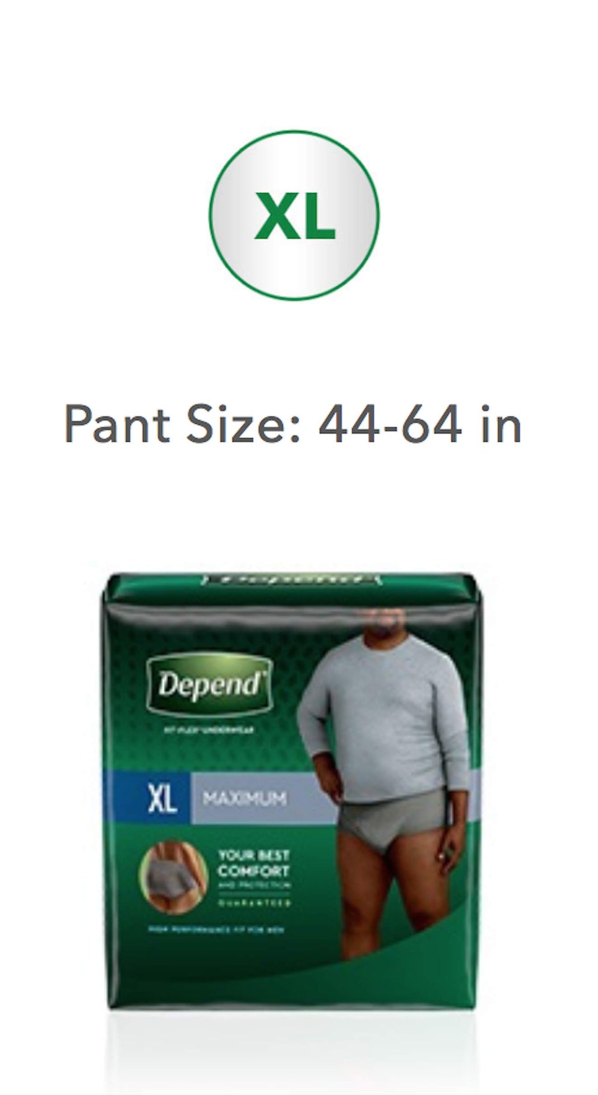 Depends Men Fitflex Max Extra Large Underwear – X Large, Cotton, Grey, Pack of 15