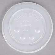 Dart Solo L16BL-0100 12-21 oz. Translucent Flat Plastic Lid with Straw Slot and Identification Buttons - 125/Pack