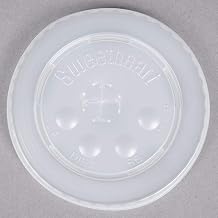 Dart Solo L16BL-0100 12-21 oz. Translucent Flat Plastic Lid with Straw Slot and Identification Buttons - 125/Pack