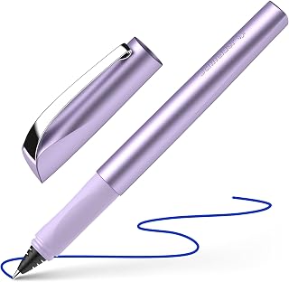 Schneider Ceod Shiny 186256 Rollerball Pen (Right and Left-Handed Users, Line Width M, Includes Ink Cartridge Royal Blue) Purple