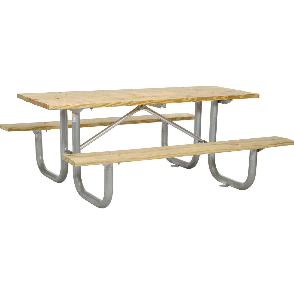8 ft. Wood Picnic Table by Global Industrial – 8 Ft., Steel & Wood, Natural, Model 695713