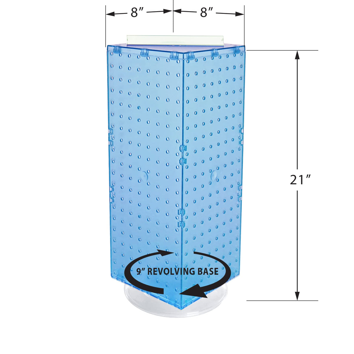 Azar Displays Pegboard + Hooks / Blue / 8 inches (W) x 8 inches (D) x 20 inches (H) Display Racks