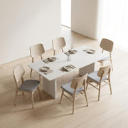 Fabric-Upholstered Wood Dining Chairs Set of by Starlight Canyon Home – Solid + Manufactured Wood, Foam, Fabric (Polyester), Grey, Pack of 6