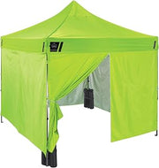 Ergodyne SHAX 6053 Fully Enclosed Pop Up Canopy Tent with Sidewalls, Includes Tent and 4 Wall Panels, 10ft x 10ft, Lime