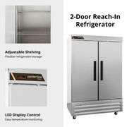 Traulsen (2) Solid Doors, Right Hinged / Silver / 45.88 cubic_feet Refrigerators