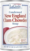 LeGoût New England Clam Chowder Condensed Soup Cans, 51 Oz, 12 Pack | 0g Trans Fat, Creamy Broth, Shellfish & Potato Pieces, Just Add Milk or Water, 144 Servings, for Entrées, Sides & Recipes