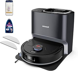 Bissell FlexClean Robot Vacuum & Mop, LiDAR Navigation, HEPA, 4270 | No-tangle pet brush roll; liftable pad; self-empty base; cleans hard floors & rugs automatically
