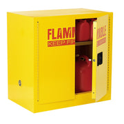 Lee Yellow Steel Safety Cabinet for Flammable Liquids by Sandusky – 35" Height x 35" Width x 22" Depth, 22.0 gallons, Alloy Steel, Yellow, Model SC22F