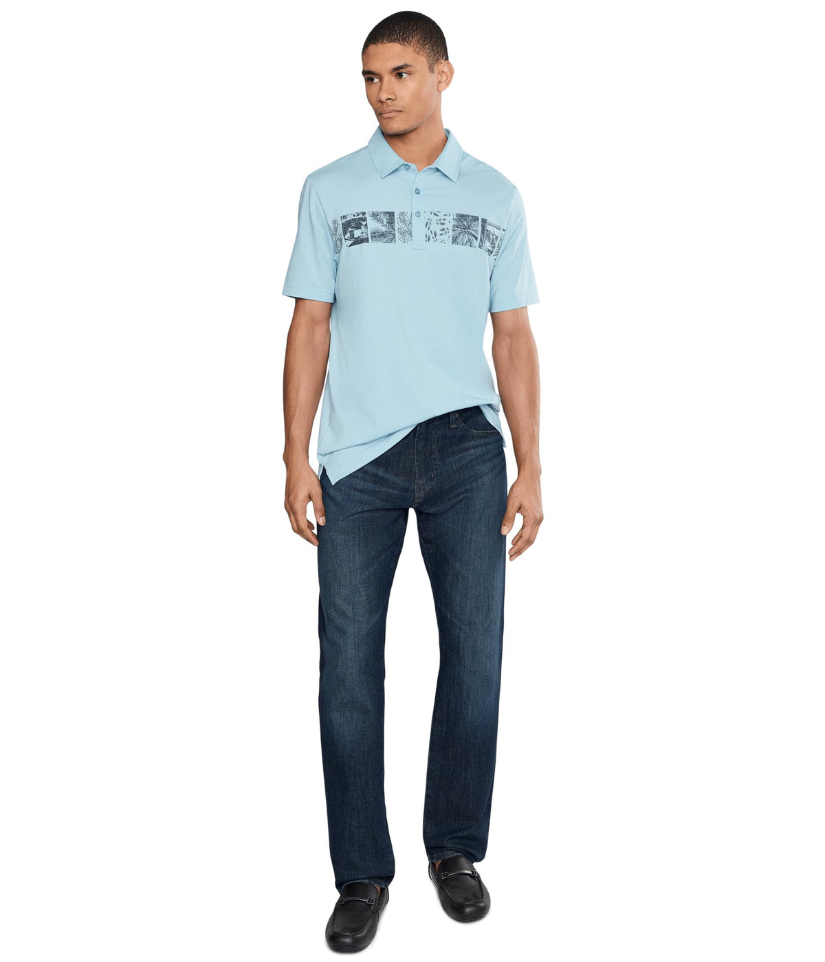 Men's Performance Jersey C by TravisMathew – Polyester, Cotton, Forget Me Not, Model A46746