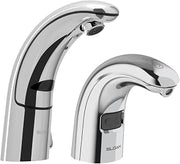 Optima EAF-150 Sensor Activated Faucet, 3335004 & Sloan ESD-1500 Foam Drip-Free Soap Dispenser, 3346093-0.5 GPM Battery-Powered Deck-Mounted Mid Body, Polished Chrome Finish