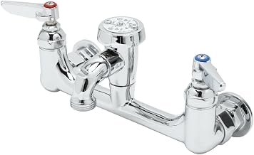 B-0674-Pol, Service Sink Faucet, Wall Mount, 8-Inch Centers, Vacuum Breaker, Garden Hose Outlet, Polished by T&S Brass – not_applicable, Brass