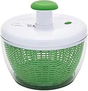 Farberware Easy to use pro Pump Spinner with Bowl, Colander and Built in draining System for Fresh, Crisp, Clean Salad and Produce, 6.6 quart, Green