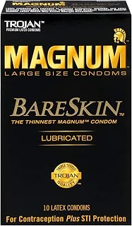 TROJAN MAGNUM BareSkin Large Lubricated Condoms, 10 count - (Pack of 2)