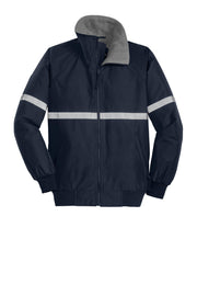 Challenger Jacket with Reflective Taping by Port Authority – 4X-Large, Nylon, True Navy/ Grey Heather/ Reflective, Model SNM-228233
