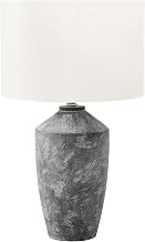 Monarch Specialties I 9890 Lighting, 25" H, Table Lamp, Grey Concrete, Ivory/Cream Shade, Contemporary, Modern