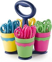 Westcott School Scissor Caddy and Kids Scissors, 24 Scissors and 1 Caddy, 5-Inch Pointed, Case of 4 (14755)