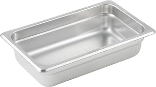 Winco 2 1/2" Silver 1/4 Size Metal Steam Table Pan, Deep (Set of 72)