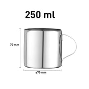 Cream jug by Hendi – 8.5 Ounces, 250 milliliters, Stainless Steel, Silber, Model 450505