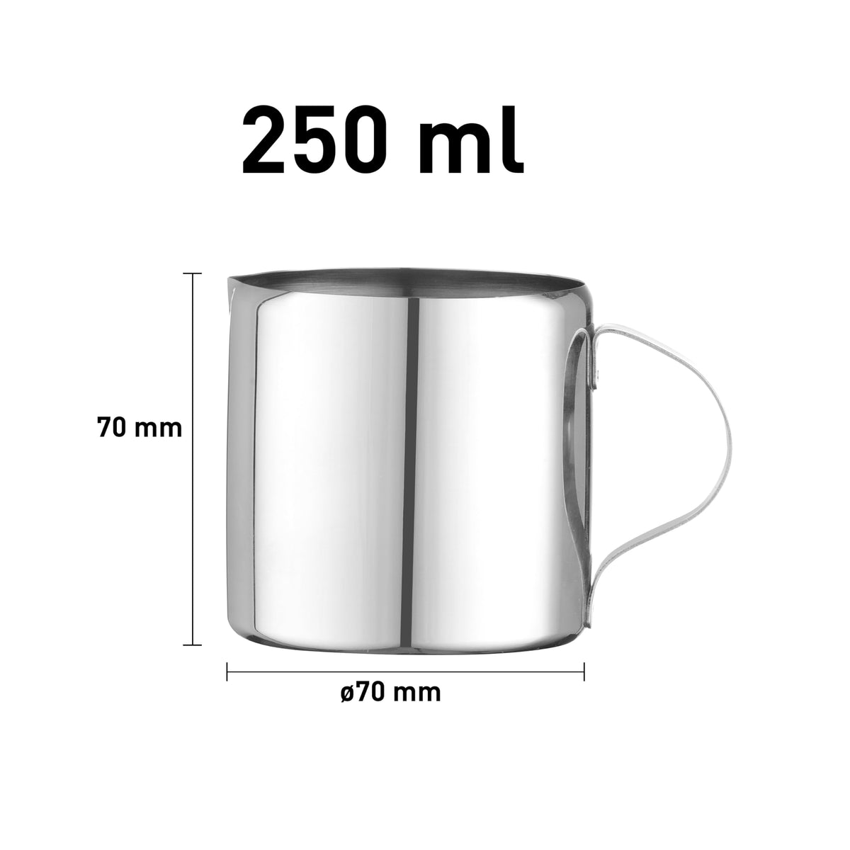 Cream jug by Hendi – 8.5 Ounces, 250 milliliters, Stainless Steel, Silber, Model 450505