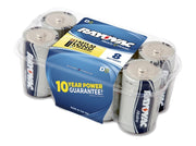 D8 8 count "D" batteries by Rayovac – D, Model 813-8RVP