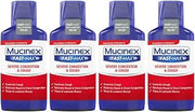 Mucinex Fast-Max Severe Congestion & Cough Multi-symptom Max. Strength Liquid- Expectorant, Cough Suppressant, & Nasal Decongestant, w/Dextromethorphan, Phenylephrine & Guaifenesin, 9 oz. (Pack of 4)