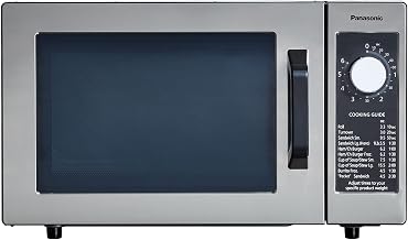Compact Light-Duty Commercial Microwave Countertop Oven with 6-Minute Electronic Dial Control Timer by Panasonic – 1000 Watt - Dial, 0.8 cubic_feet, Stainless Steel, Model NE-1025F