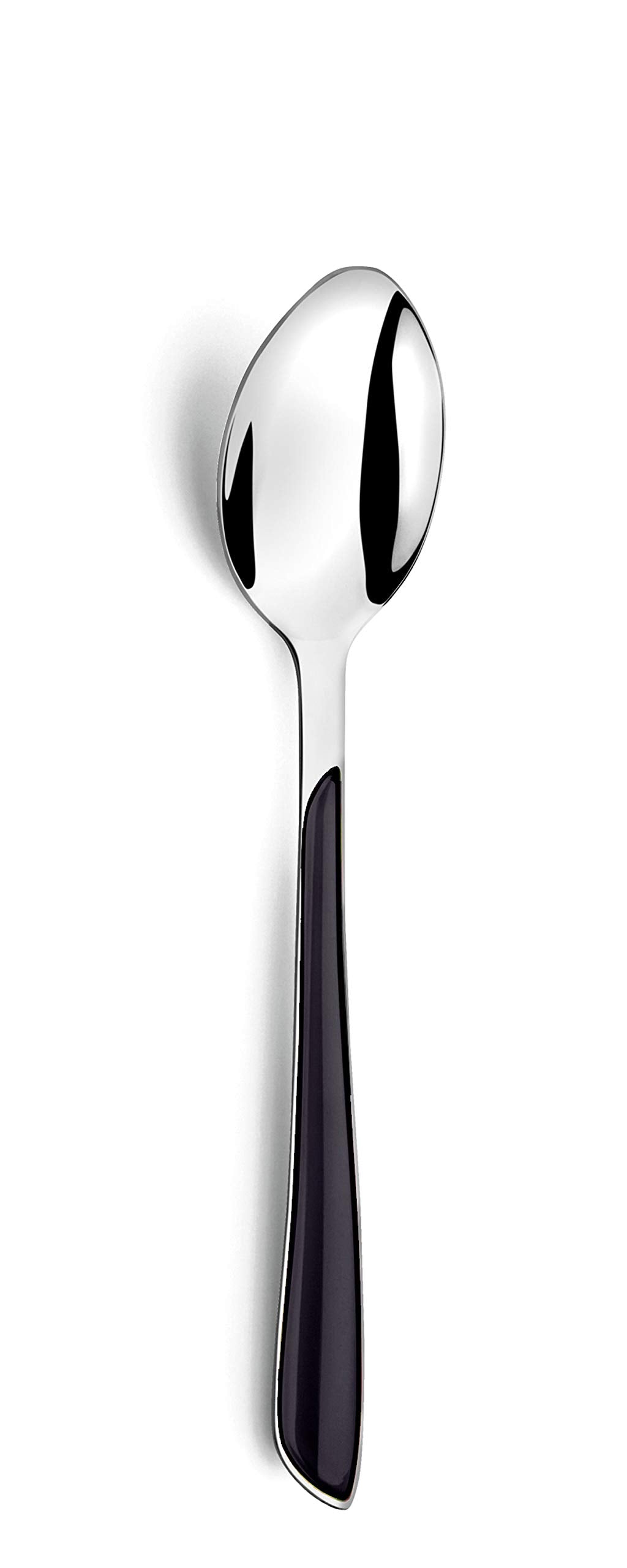 24-Piece Eclat Black Flatware Set by Amefa – 24 inch, Stainless Steel, Silver, Model 2214AAWB12C71