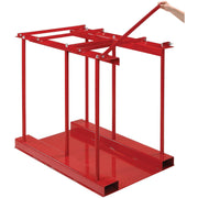 Stationary Forkliftable Cylinder Storage Caddy with by Global Industrial – 34" W x 43" D x 41" H, Alloy Steel, Red, Model 270219