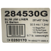 Low Density Gray 3 Mic 1.2 Mil 23 Gal Can Liner - 100 / CS by AEP – 23.0 gallons, Polyethylene, Gray, Pack of 100, Model 284530G