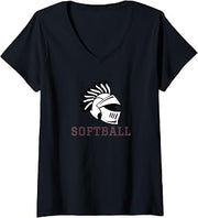 Women's Curtis High School Warriors Softball V-Neck T-Shirt