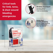 Critical Essentials Bleeding Control Kit for Limb Wounds by First Aid Only – Plastic, Clear, Model 91512