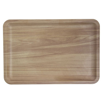 Serving Platter with Butcher Block Finish - 13 1/2 L x 9 1/8 W by HUBERT – 13.5" x 9.1" x 0.9", Melamine, Butcher Block, Model M1351-BUTCHER