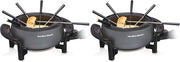 Hamilton Beach 12 Cup Electric Fondue Pot Set with Temperature Control, 6-Color Coded Forks, for Cheese, Chocolate, Hot Oil, Broth, 3 Quart PFAS-Free Nonstick Interior, Gray (86202) (Pack of 2)