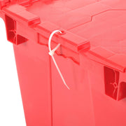 Plastic Attached Lid Shipping & Storage Container by Global Industrial – 25-1/4x16-1/4x13-3/4, 25.25 liters, Plastic, Red, Model 257812RD