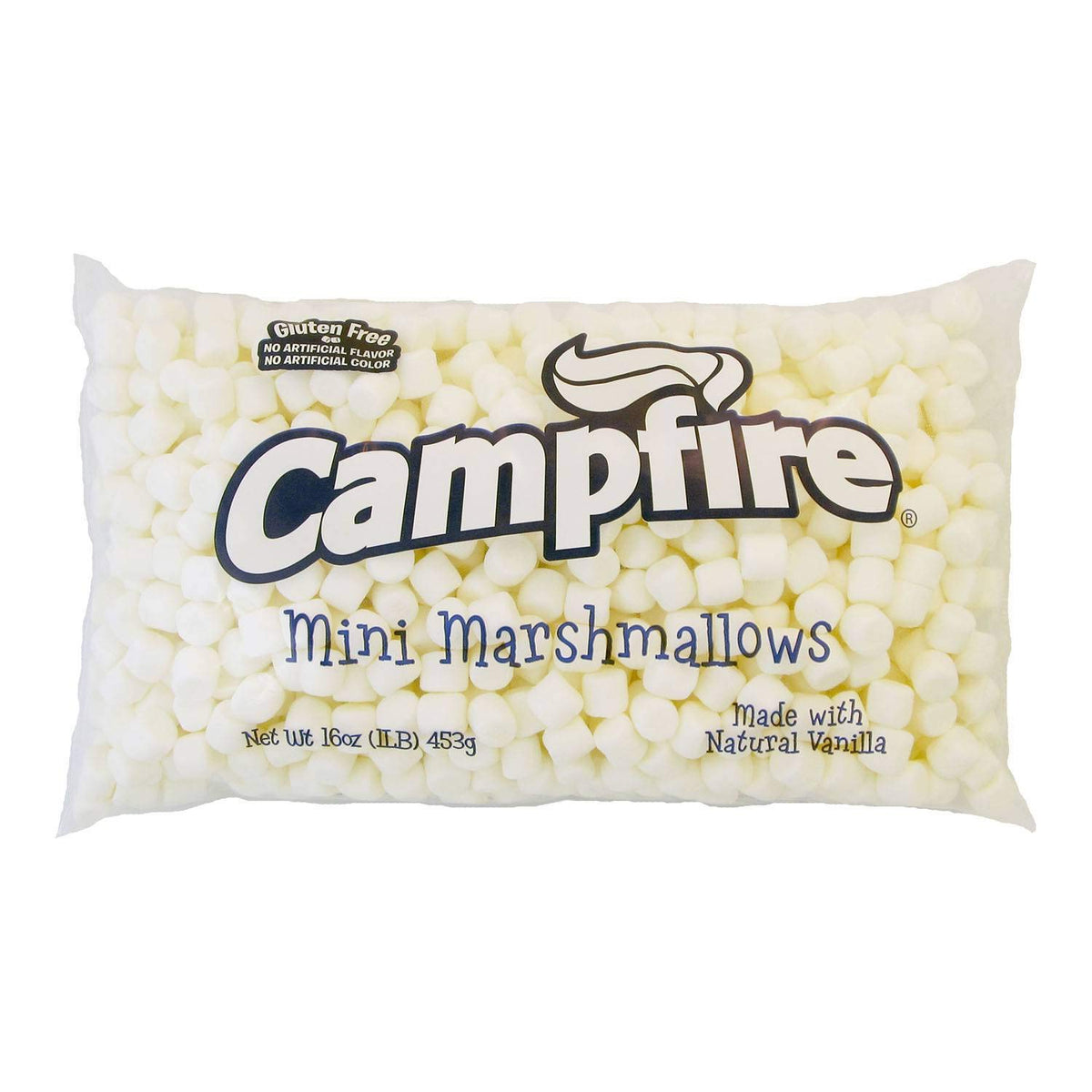 Campfire Mini Natural Vanilla Marshmallow by Clown Global Brands – 16 Ounces, Pack of 12