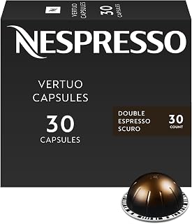 Nespresso Vertuo, Double Espresso Scuro, Dark Roast, 30-Count Espresso Pods
